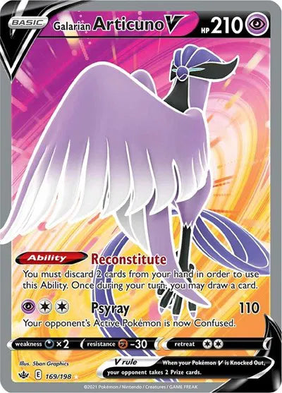 169/198 Galarian Articuno V - Chilling Reign