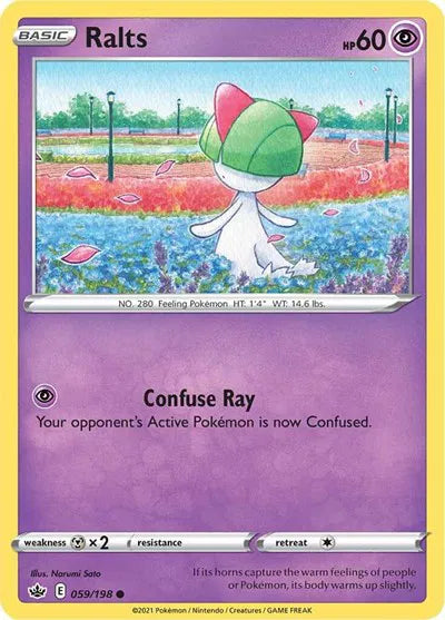 059/198 Ralts Reverse Holo - Chilling Reign