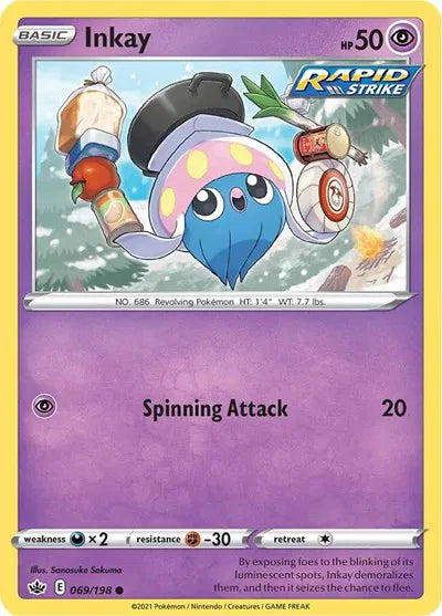 069/198 Inkay Reverse Holo - Chilling Reign