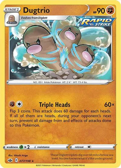 077/198 Dugtrio Reverse Holo - Chilling Reign