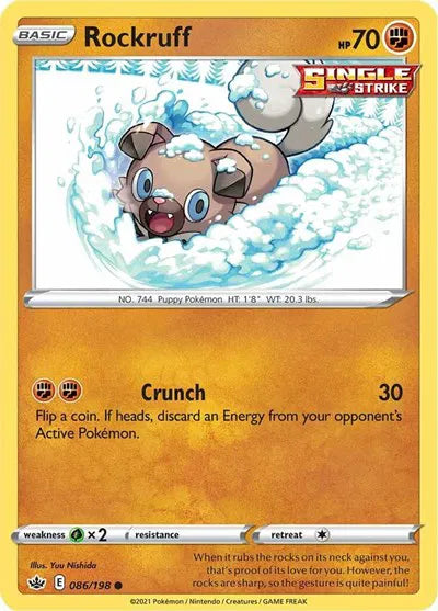 086/198 Rockruff Reverse Holo - Chilling Reign