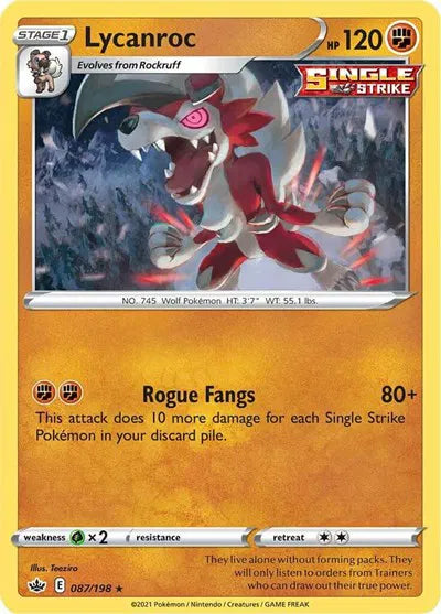 087/198 Lycanroc Holofoil - Chilling Reign