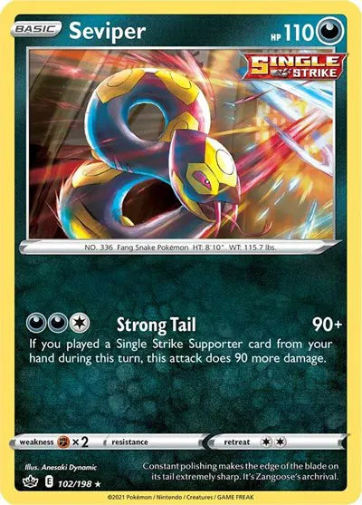 102/198 Seviper Reverse Holo - Chilling Reign