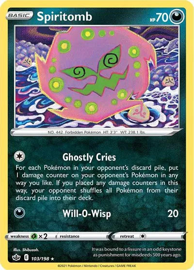 103/198 Spiritomb Reverse Holo - Chilling Reign