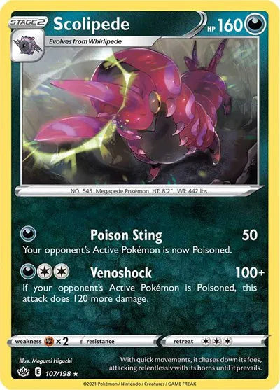 107/198 Scolipede Reverse Holo - Chilling Reign