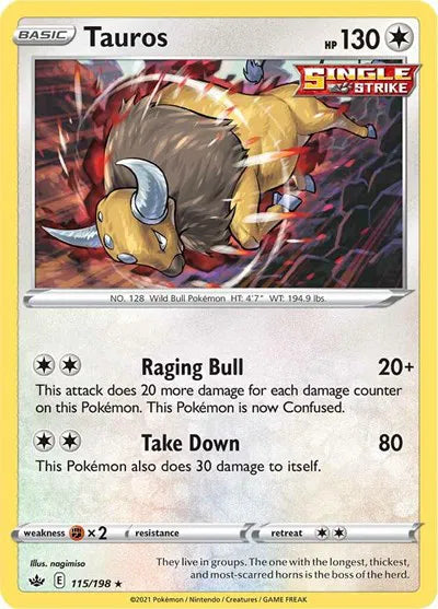 115/198 Tauros Reverse Holo - Chilling Reign