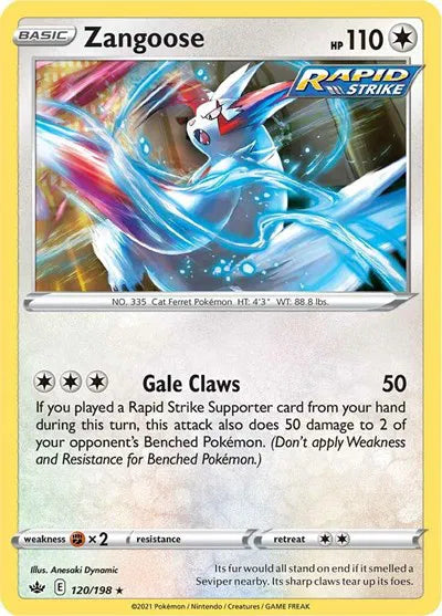 120/198 Zangoose Reverse Holo - Chilling Reign