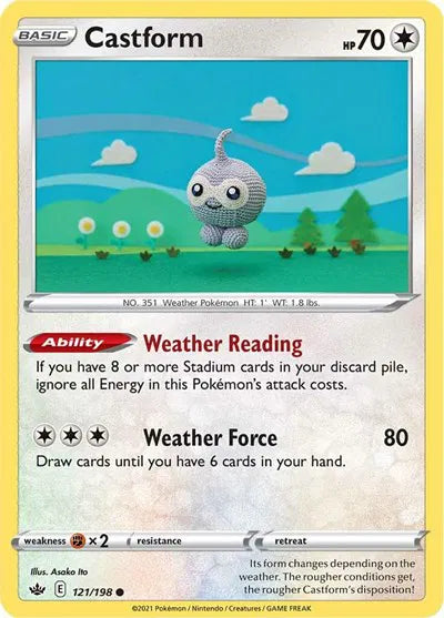 121/198 Castform Reverse Holo - Chilling Reign