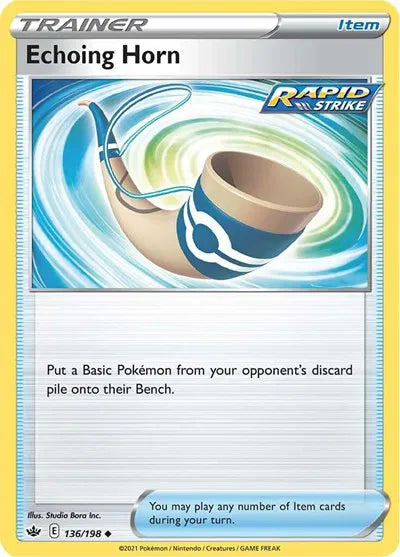 136/198 Echoing Horn Reverse Holo - Chilling Reign