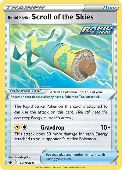151/198 Rapid Strike Scroll of the Skies Reverse Holo - Chilling Reign - Chilling Reign