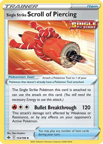 154/198 Single Strike Scroll of Piercing Reverse Holo - Chilling Reign