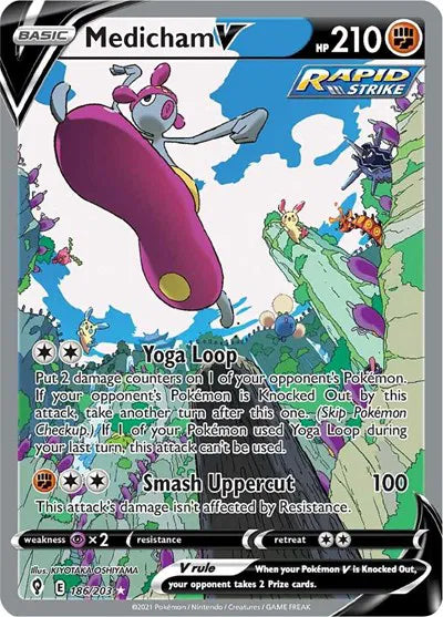 186/203 Medicham V - Evolving Skies