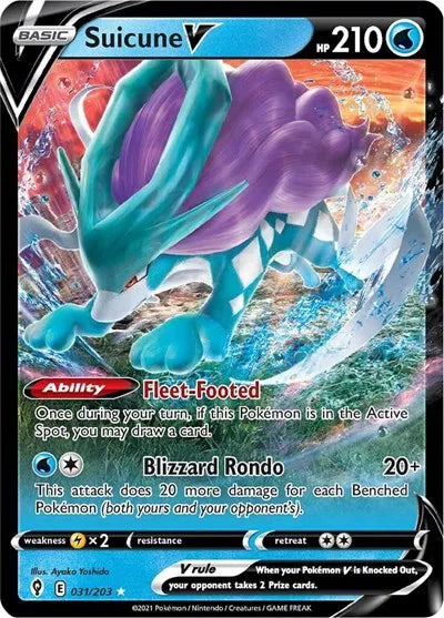 031/203 Suicune V - Evolving Skies