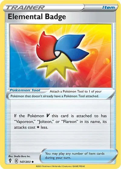 147/203 Elemental Badge Reverse Holo - Evolving Skies