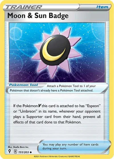 151/203 Moon & Sun Badge Reverse Holo - Evolving Skies