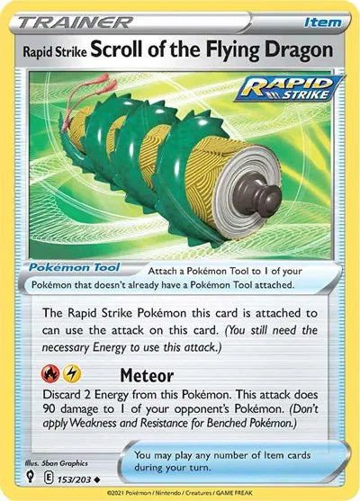 153/203 Rapid Strike Scroll of the Flying Dragon Reverse Holo - Evolving Skies