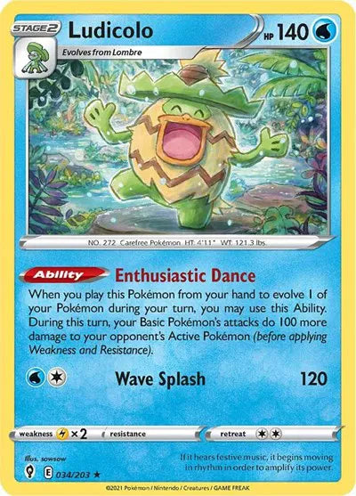 034/203 Ludicolo Holofoil - Evolving Skies