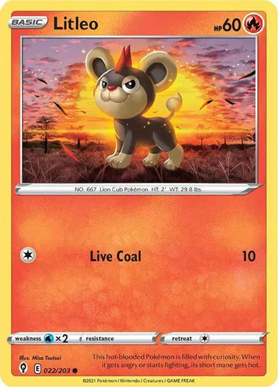022/203 Litleo Reverse Holo - Evolving Skies