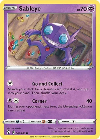 067/203 Sableye Reverse Holo - Evolving Skies