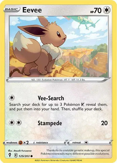 125/203 Eevee Reverse Holo - Evolving Skies