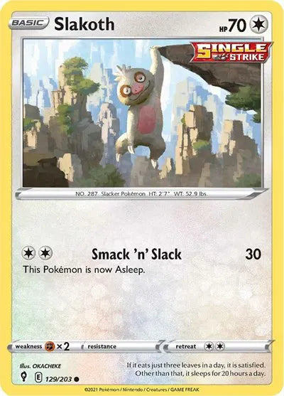 129/203 Slakoth Reverse Holo - Evolving Skies