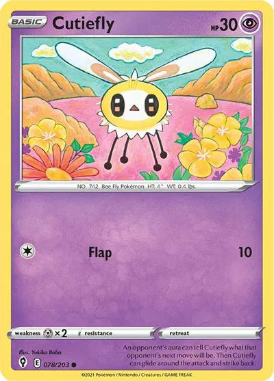 078/203 Cutiefly Reverse Holo - Evolving Skies