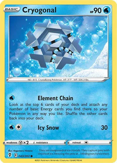 043/203 Cryogonal Reverse Holo - Evolving Skies