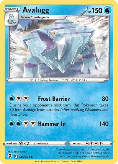 045/203 Avalugg Reverse Holo - Evolving Skies