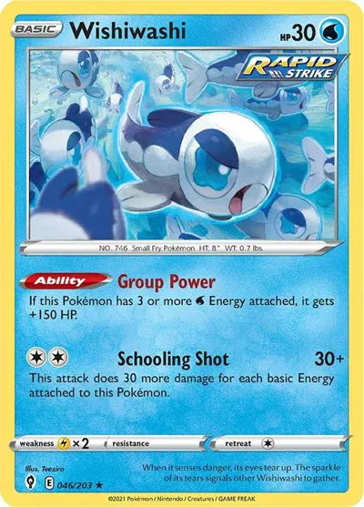 046/203 Wishiwashi Reverse Holo - Evolving Skies