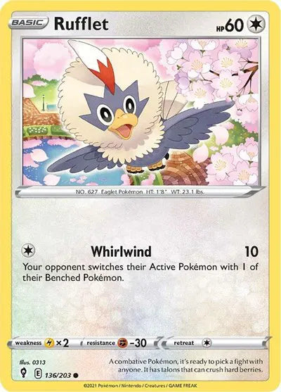 136/203 Rufflet Reverse Holo - Evolving Skies