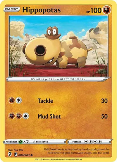 084/203 Hippopotas Reverse Holo - Evolving Skies