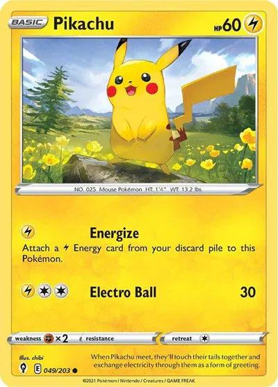049/203 Pikachu Reverse Holo - Evolving Skies