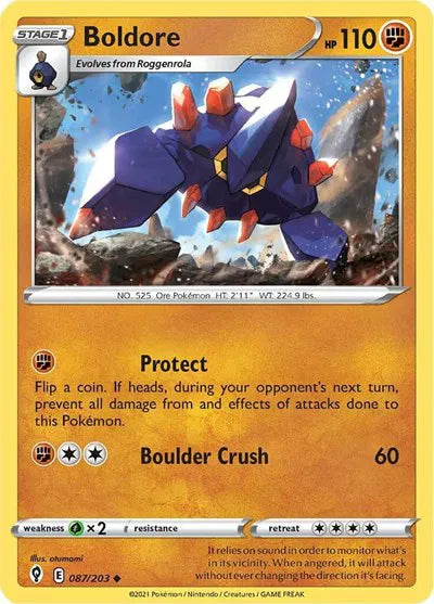 087/203 Boldore Reverse Holo - Evolving Skies