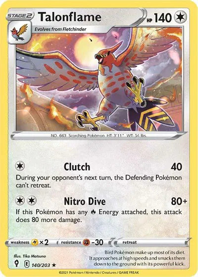 140/203 Talonflame Reverse Holo - Evolving Skies