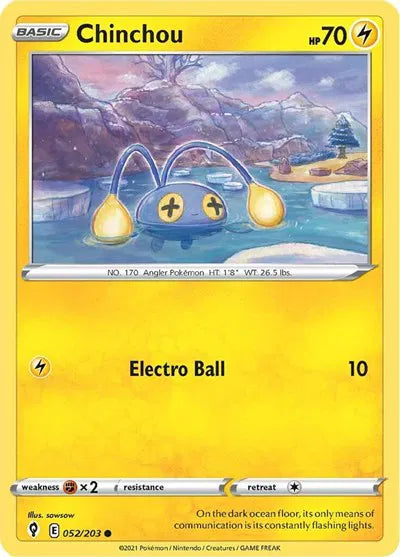 052/203 Chinchou Reverse Holo - Evolving Skies