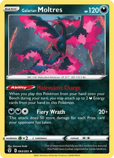 093/203 Galarian Moltres Reverse Holo - Evolving Skies