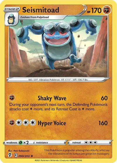 090/203 Seismitoad Reverse Holo - Evolving Skies