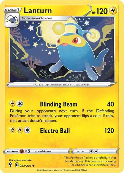 053/203 Lanturn Reverse Holo - Evolving Skies