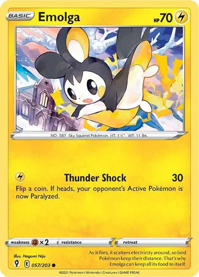 057/203 Emolga Reverse Holo - Evolving Skies