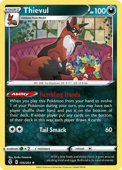 105/203 Thievul Reverse Holo - Evolving Skies