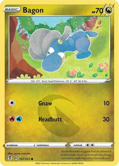 107/203 Bagon Reverse Holo - Evolving Skies