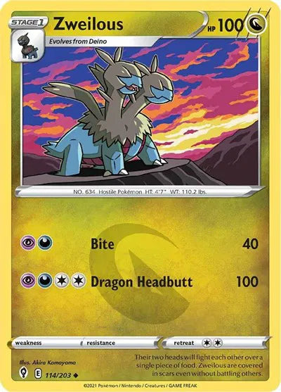 114/203 Zweilous Reverse Holo - Evolving Skies