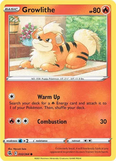 032/264 Growlithe Reverse Holo - Fusion Strike