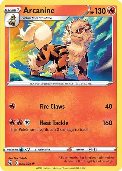 033/264 Arcanine Reverse Holo - Fusion Strike
