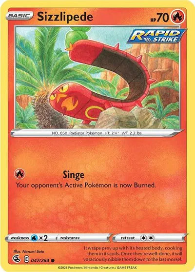 047/264 Sizzzlipede Reverse Holo - Fusion Strike
