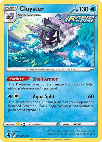 051/264 Cloyster Reverse Holo - Fusion Strike