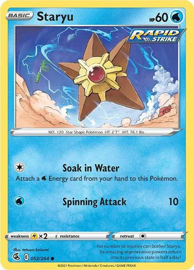 052/264 Staryu Reverse Holo - Fusion Strike