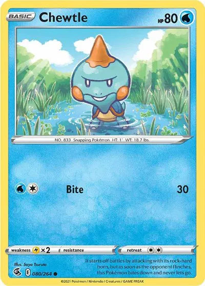 080/264 Chewtle Reverse Holo - Fusion Strike