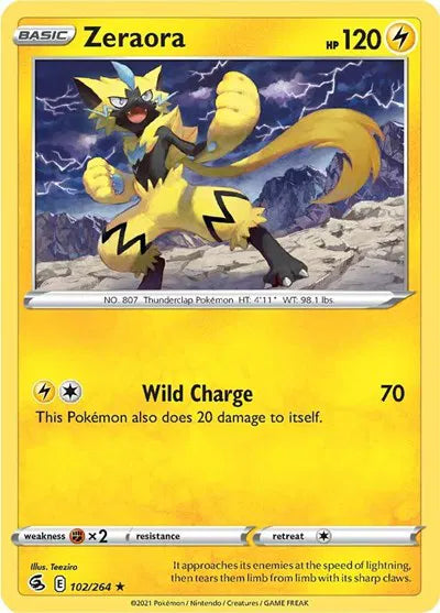 102/264 Zeraora Reverse Holo - Fusion Strike