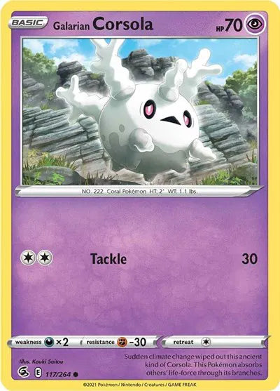 117/264 Galarian Corsola Reverse Holo - Fusion Strike